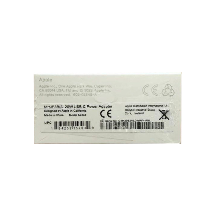 کلگی شارژ اورجینال B/A آیفون 20W سفارش کرک ایرلند