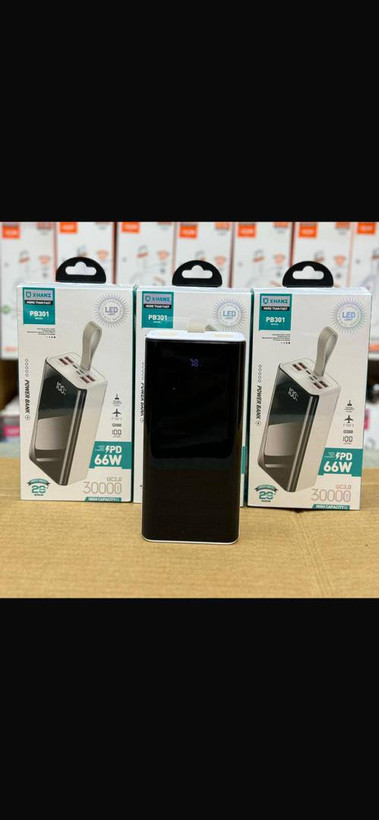 پاوربانک X-HANZ PB301 ظرفیت 30000mAh | شارژ سریع 66 وات PD + QC3.0