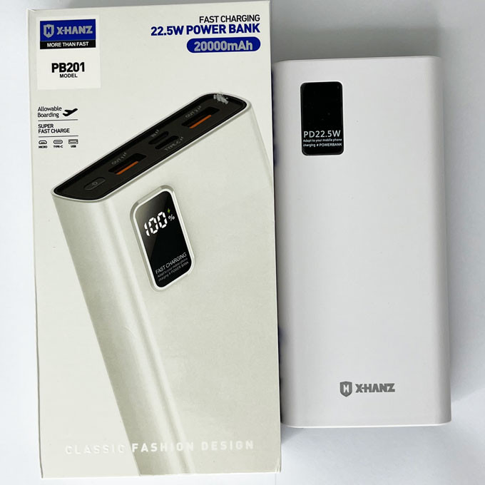 پاوربانک X-HANZ PB201 ظرفیت 20000mAh | شارژ سریع 22.5W Super Fast Charging