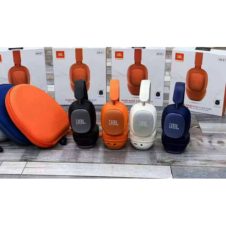 هدفون JBL A18 های کپی با لولای فلزی، پورت Type-C و کیف حمل