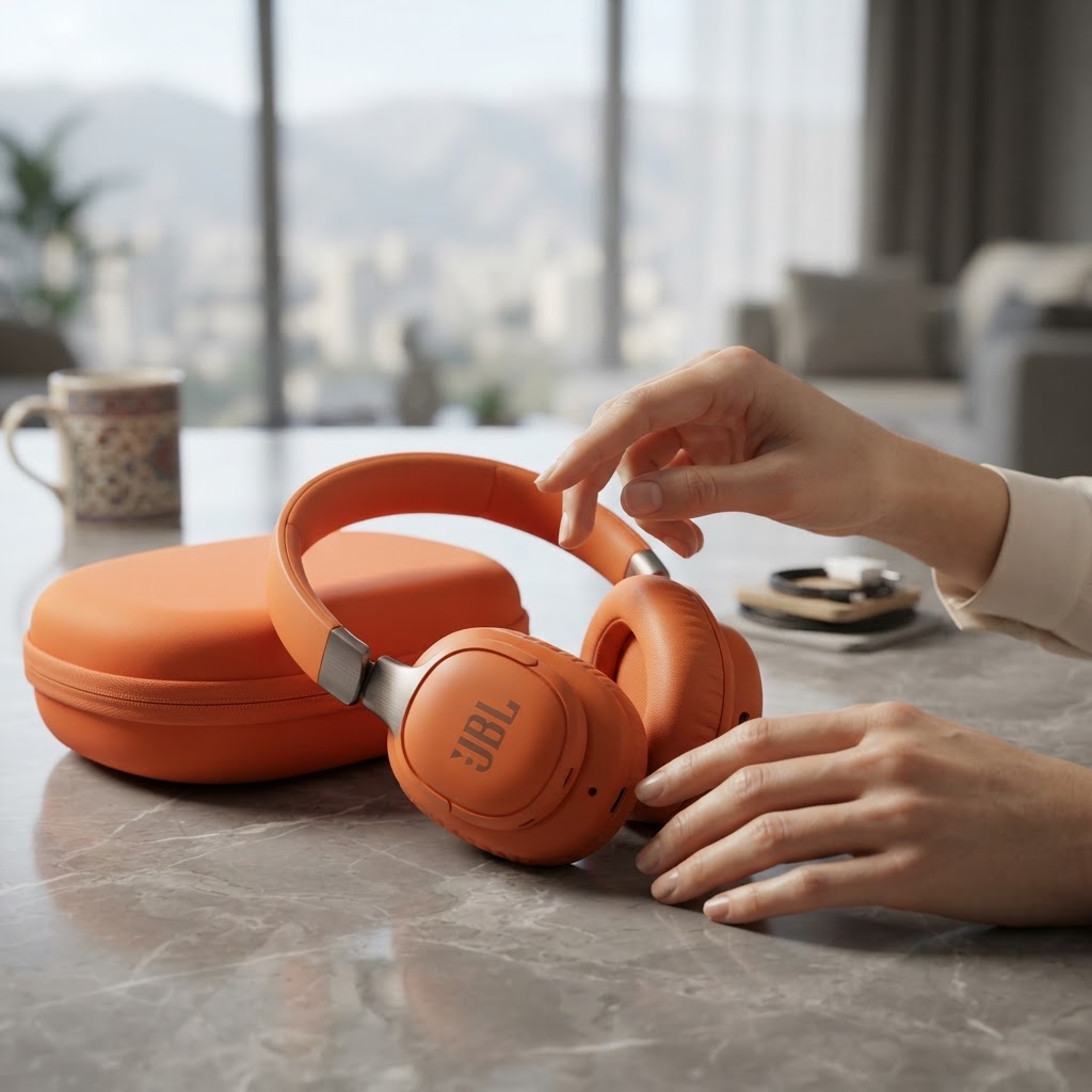 هدفون JBL A18 های کپی با لولای فلزی، پورت Type-C و کیف حمل